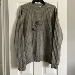 Vintage Burberrys of London - Gray Cable Knit Sweater
